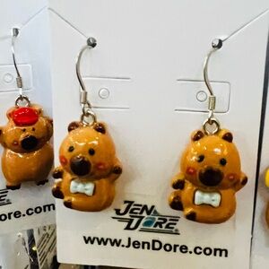JenDore Handmade Capybara Dangle Drop Earrings